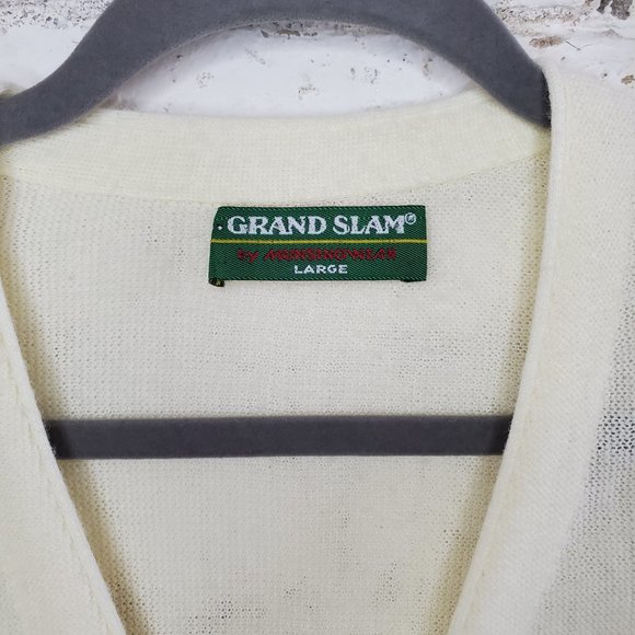 Vintage Grand Slam Cream Cardigan Made in USA Size Large - Picture 4 of 15